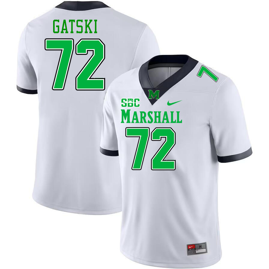 Marshall Thundering Herd #72 Frank Gatski College Football Jerseys,Uniforms-White